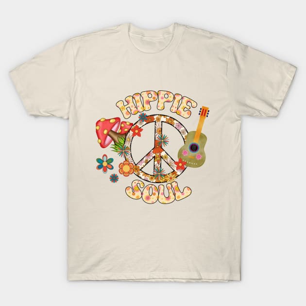 Hippie Soul Design T-Shirt by PaperMoonGifts